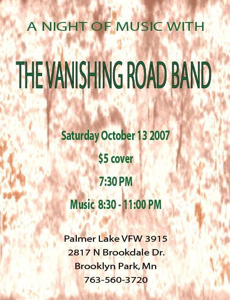 vanishing road band flyer